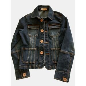 Tulle Petite Blue Retro Y2K Inspired Denim Jacket Women's Size Petite Small